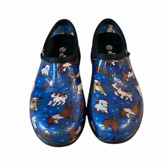 Sloggers Womens Clogs Shoes Size 10 Waterproof Garden Blue Goats Made In USA - Picture 9 of 9